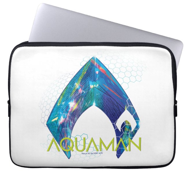 Aquaman | Refraktioniertes Aquaman-Logo Laptopschutzhülle (Vorderseite)