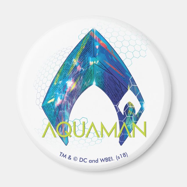 Aquaman | Refraktioniertes Aquaman-Logo Magnet (Vorne)