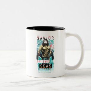 Aquaman   "Retter der Meer" modernistische Grafik Zweifarbige Tasse