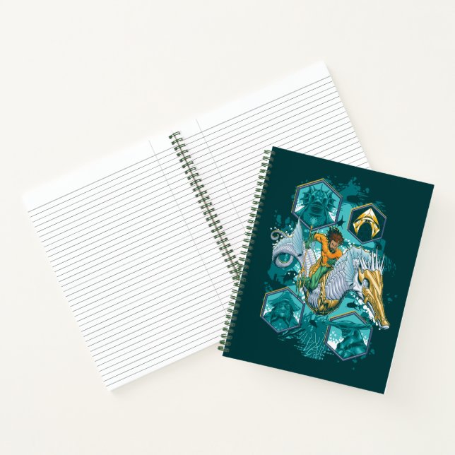Aquaman Riding Seepferd über Kingdoms Notizbuch (Innenseite)