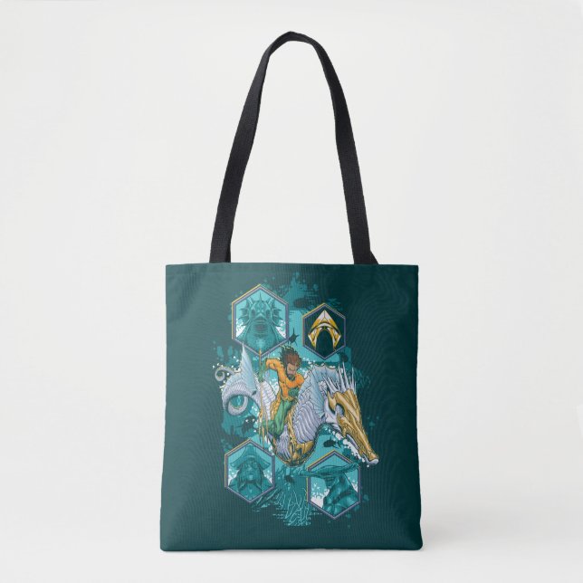 Aquaman Riding Seepferd über Kingdoms Tasche (Vorderseite)