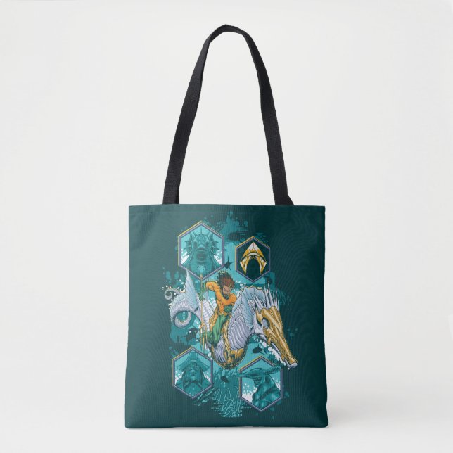 Aquaman Riding Seepferd über Kingdoms Tasche (Vorderseite)