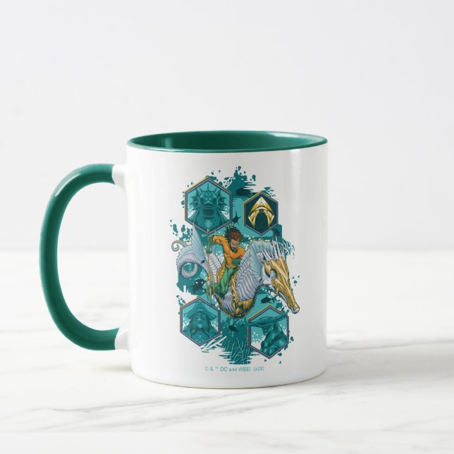 Aquaman Riding Seepferd über Kingdoms Tasse (Links)