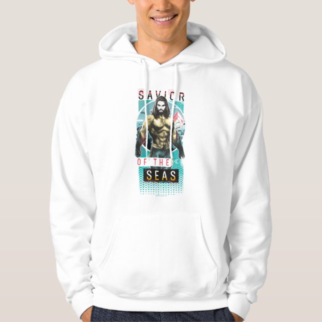 Aquaman "Savior | Of The Seas" Modernist Graphic Hoodie (Vorderseite)