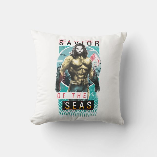 Aquaman "Savior | Of The Seas" Modernist Graphic Kissen (Vorderseite)