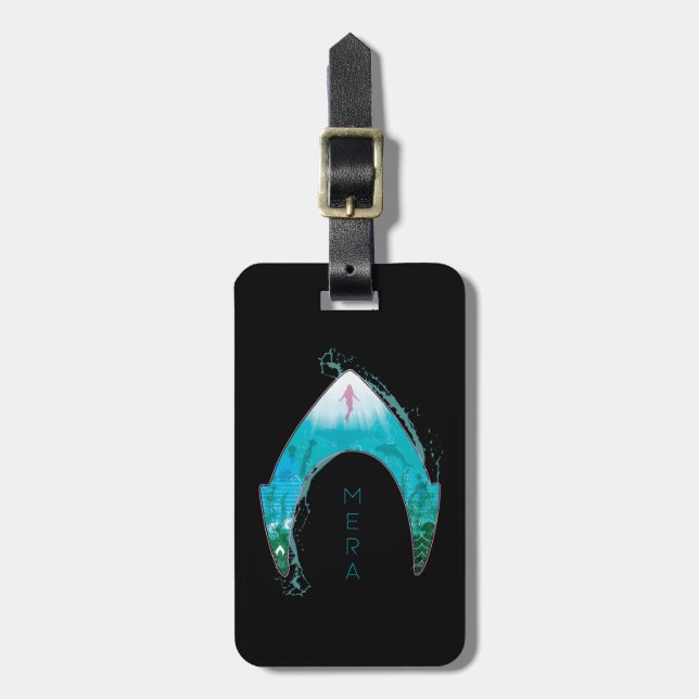 Aquaman | See Through Mera Symbol Ocean Graphic Gepäckanhänger (Vorderseite vertikal)