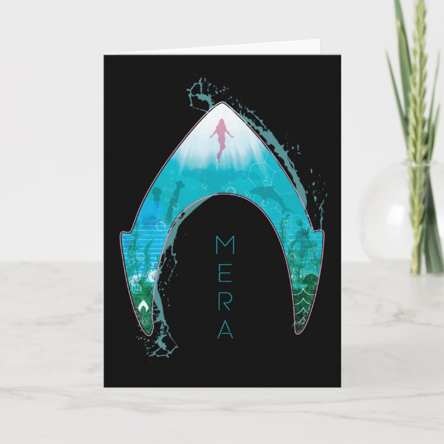 Aquaman See Through Mera Symbol Ocean Graphic Karte (Vorderseite)