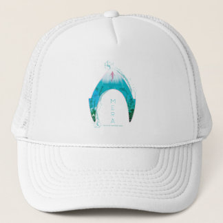 Aquaman See Through Mera Symbol Ocean Graphic Truckerkappe