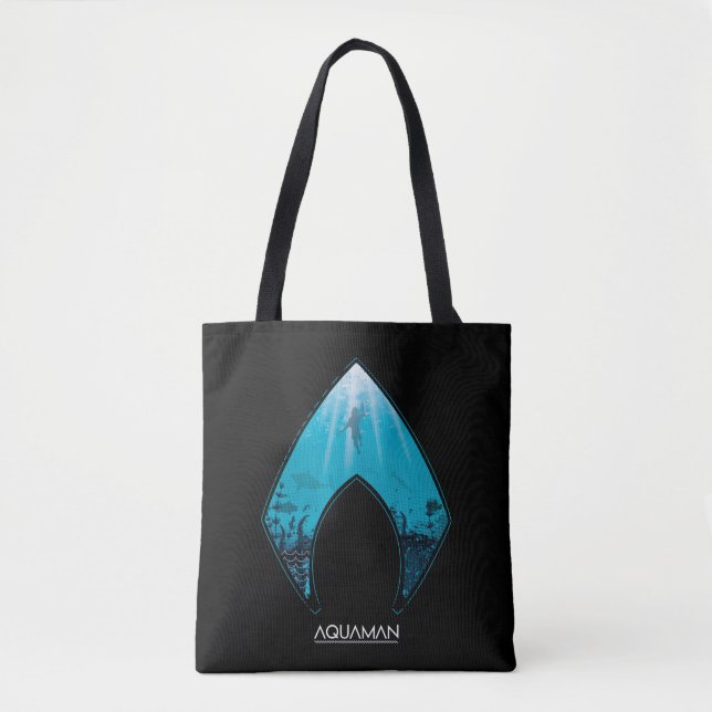 Aquaman | sehen durch Aquaman Logo-Ozean-Grafik Tasche (Vorderseite)