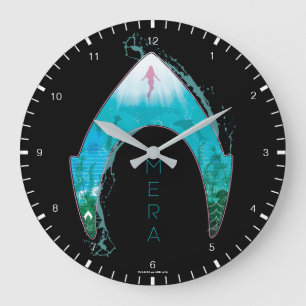 Aquaman   sehen durch Mera Symbol-Ozean-Grafik Große Wanduhr