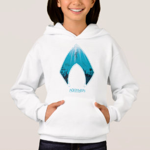 Aquaman   Siehe durch Aquaman Logo Ocean Graphic Hoodie