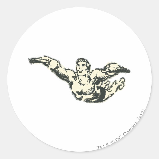 Aquaman Soars BW Runder Aufkleber (Vorderseite)