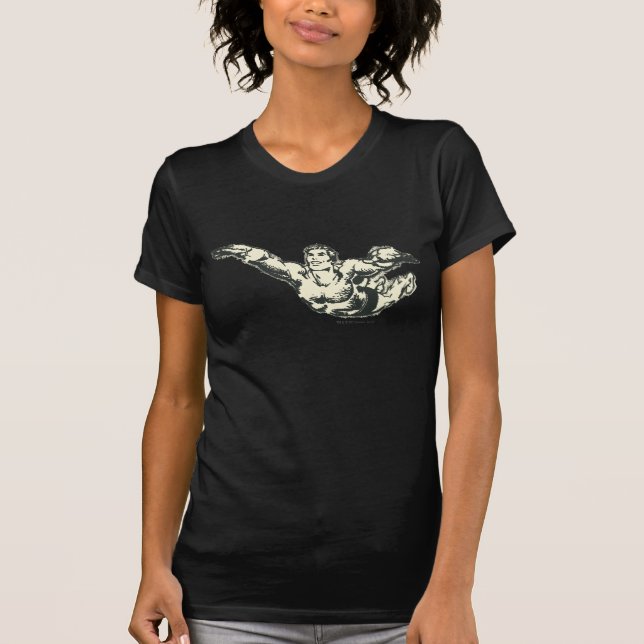 Aquaman Soars BW T-Shirt (Vorderseite)