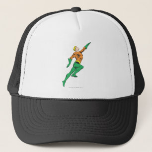 Aquaman springt auf truckerkappe