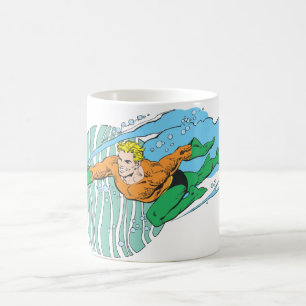 Aquaman springt nach links kaffeetasse