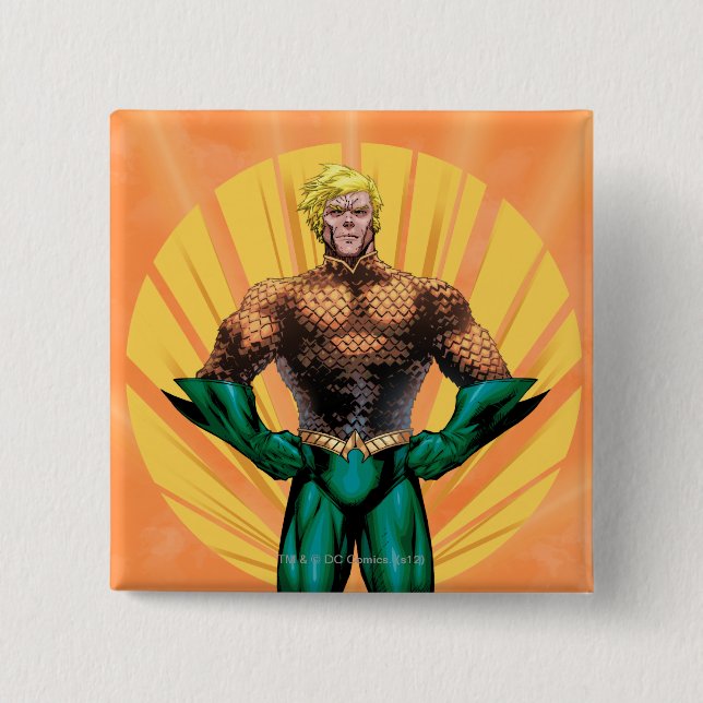 Aquaman Stehend Button (Vorderseite)