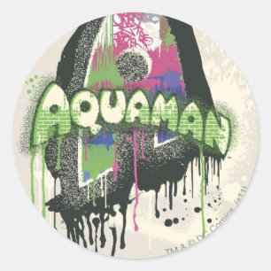 Aquaman - Twisted Innocence Letter Runder Aufkleber