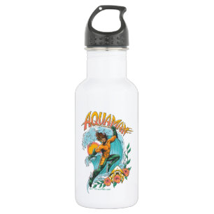 Aquaman und Trident Rising Surf Graphic Edelstahlflasche