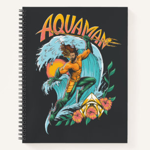 Aquaman und Trident Rising Surf Graphic Notizbuch