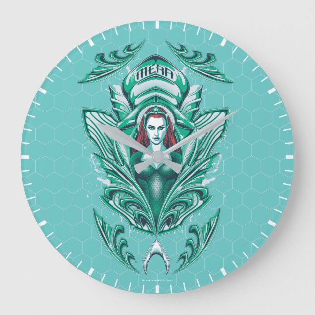 Aquaman | Verzierte Mera Graphic Große Wanduhr (Vorderseite)