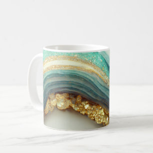 Aquamarin Agate Geode Stone Kaffeetasse