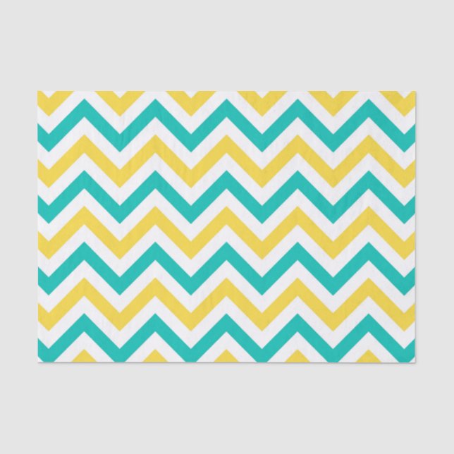 Aquamarin, Ananas, Welch großes Zickzack ZigZag-Mu Seidenpapier (Vorderseite)
