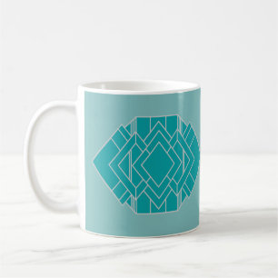 Aquamarin Art Deco Quilt Inspiriert Kaffeetasse