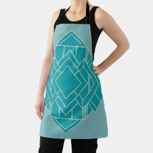 Aquamarin Art Deco Quilt Inspiriert Schürze