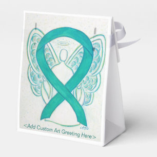 Aquamarin Awareness Ribbon Angel Gastgeschenk Boxe Geschenkschachtel