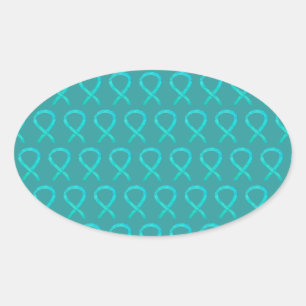 Aquamarin Awareness Ribbon Custom Art Sticker Deck