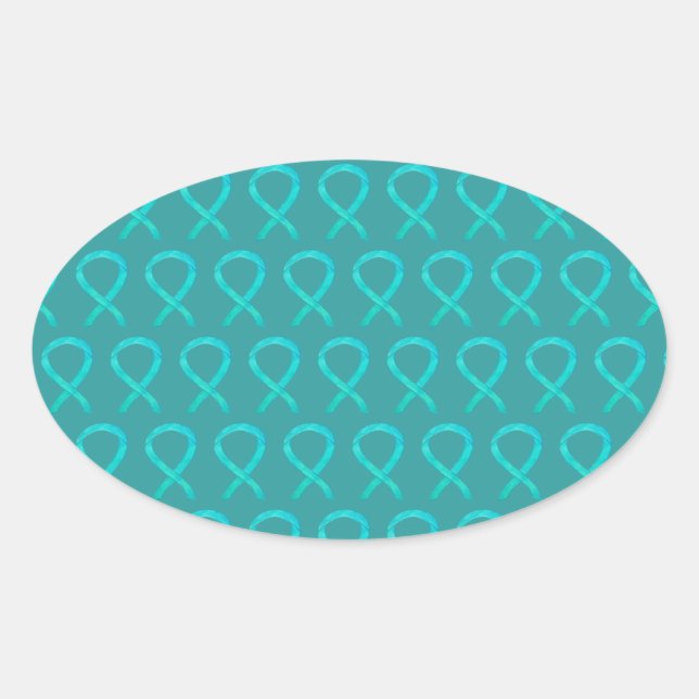 Aquamarin Awareness Ribbon Custom Art Sticker Deck (Vorderseite)