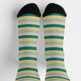 Aquamarin, Beige und Sage Socken