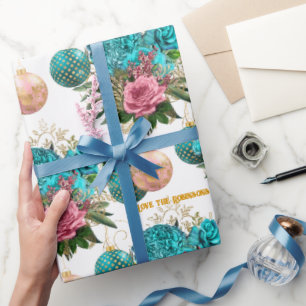 Aquamarin & blau Blues Elegante Personalisierte We Geschenkpapier