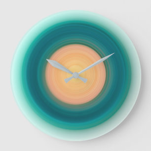 Aquamarin Blau-Grün-Gelb-Rosa Große Wanduhr