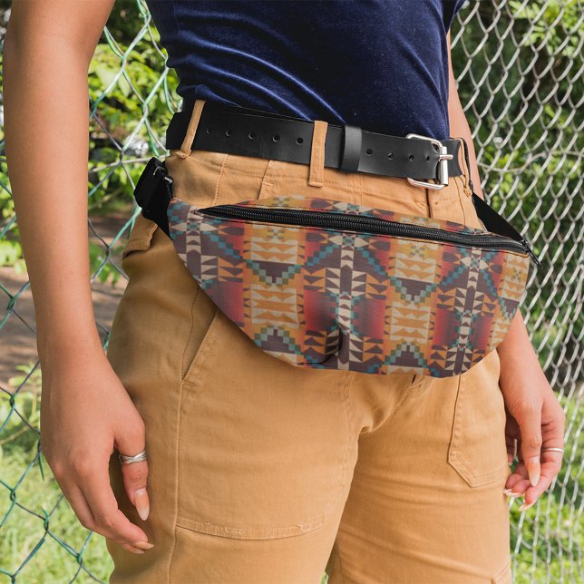 Aquamarin Blau grün Orange Rote Taupe Beige Tribal Bauchtasche (Von Creator hochgeladen)