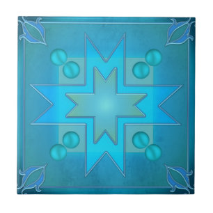 Aquamarin Blau-grüne Geometrische Gestaltung Badez Fliese