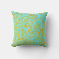 Aquamarin Blau grüner Swirl Abstrakt Golden Golden