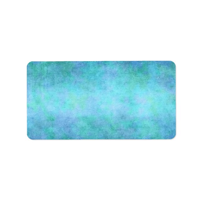Aquamarin Blau, Lila, Aqua und Violett Adressaufkleber (Vorne)