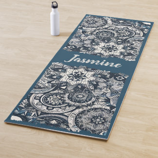 Aquamarin-Blau-Mandalas Yogamatte