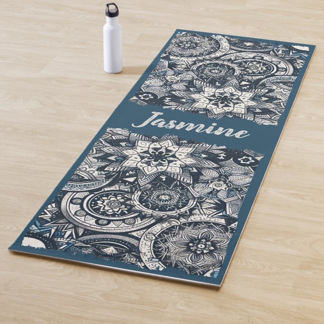 Aquamarin-Blau-Mandalas Yogamatte (Beispiel)