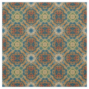 Aquamarin Blau Orange Gelb Grün Angesagter Orienta Stoff