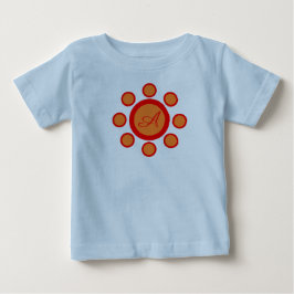 Aquamarin Blau, Orange und Rot-Maruthani Baby T-shirt