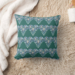 Aquamarin Blau Silber Diamant Herz Türkis Kissen