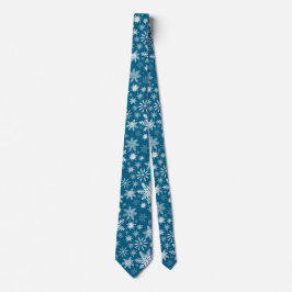 Aquamarin Blau-weiße Weihnachtsschneeflocken-Krawa Krawatte