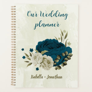aquamarin-blaubeige Blumenhochzeit Planer