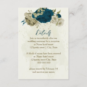 aquamarin-blaubeige-Hochzeitsdetails Begleitkarte