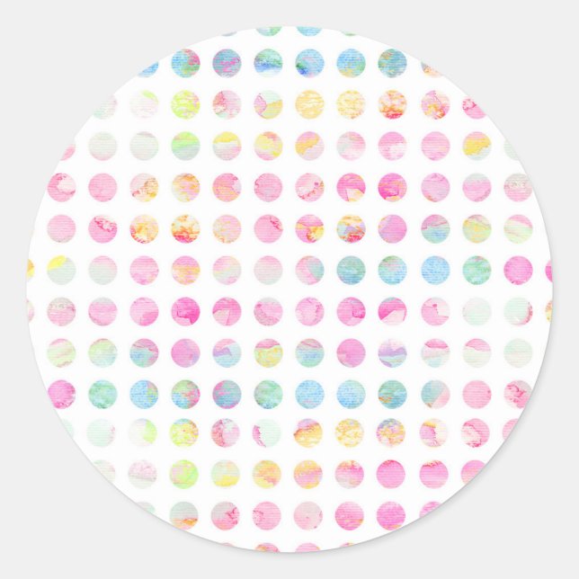 Aquamarin-blaue Polka-Dosen-Muster in Girly-Rosa Runder Aufkleber (Vorderseite)