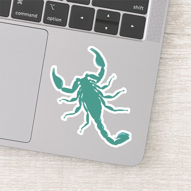 Aquamarin-blaue Skorpion Aufkleber (Detail)