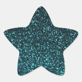 Aquamarin-blauer funkelnd Glitzer Stern-Aufkleber