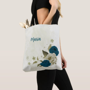 aquamarin-blaues Beige Tasche